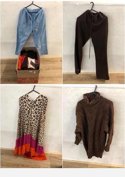 Lot 138  
            Edinburgh SR24 - Delivery Only 

                
1 X BOX OF LADIES CLOTHING TO INCLUDE LEOPARD PRINT DRESS UK SIZE M : LOCATION - ...
