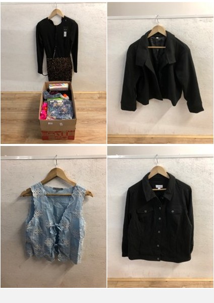 Lot 164  
            Edinburgh SR24 - Delivery Only 

                
1 X BOX OF WOMEN'S CLOTHING TO INCLUDE D&CO DENIM JACKET UK 2XL: LOCATION - B RACK