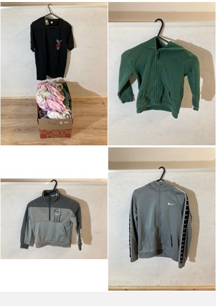 Lot 187  
            Edinburgh SR24 - Delivery Only 

                
1 X BOX OF KIDS CLOTHING TO INCLUDE GREY ADIDAS JUMPER UK 6-7: LOCATION - B RACK