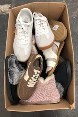 Lot 191  
            Edinburgh SR24 - Delivery Only 

                
1 X BOX OF SHOES TO INCLUDE SKECHERS AIR COOLED WHITE SHOES UK 11: LOCATION - B RACK