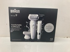 Lot 333  
            Edinburgh SR24 - Delivery Only 

                
BRAUN SILK-ÉPIL 9, EPILATOR WITH PIVOTING HEAD FOR EASY HAIR REMOVAL, WET & DRY, ...