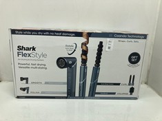 Lot 362  
            Edinburgh SR24 - Delivery Only 

                
SHARK FLEXSTYLE 5-IN-1 AIR STYLER & HAIR DRYER, AUTO-WRAP CURLERS, FRIZZFIGHTER F...