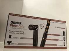 Lot 37  
            Edinburgh SR24 - Delivery Only 

                
SHARK FLEXSTYLE 5-IN-1 AIR STYLER & HAIR DRYER WITH AUTO-WRAP CURLERS, PADDLE BRU...