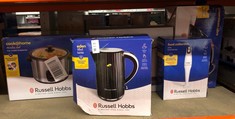 Lot 393  
            Edinburgh SR24 - Delivery Only 

                
QUANTITY OF KITCHEN & APPLIANCES ITEMS TO INCLUDE RUSSELL HOBBS ELECTRIC KETTLE (...