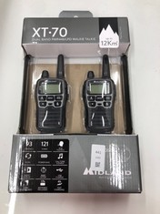 Lot 441  
            Edinburgh SR24 - Delivery Only 

                
MIDLAND - 2 WALKIE TALKIES XT70, WALKIE TALKIE 93 CHANNELS - 69 LPD/24 PMR446 DUA...