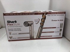 Lot 442  
            Edinburgh SR24 - Delivery Only 

                
SHARK FLEXSTYLE 5-IN-1 AIR STYLER & HAIR DRYER WITH AUTO-WRAP CURLERS, PADDLE BRU...