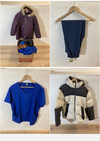 Lot 535  
            Edinburgh SR24 - Delivery Only 

                
1 X BOX OF CLOTHING TO INCLUDE LADIES BLUE TOP UK SIZE XL: LOCATION - H RACK