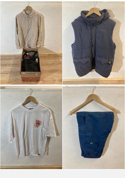 Lot 543  
            Edinburgh SR24 - Delivery Only 

                
1 X BOX OF MENS CLOTHING TO INCLUDE BEIGE SHIRT UK SIZE XL: LOCATION - H RACK