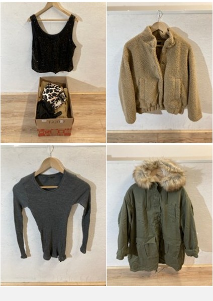 Lot 552  
            Edinburgh SR24 - Delivery Only 

                
1 X BOX OF LADIES CLOTHING TO INCLUDE BLACK SEQUIN TOP UK SIZE 18: LOCATION - H RACK