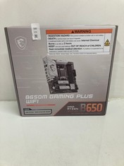 Lot 580  
            Edinburgh SR24 - Delivery Only 

                
MSI B650M GAMING PLUS WIFI MOTHERBOARD, MATX - SUPPORTS AMD RYZEN 9000 / 8000 / 7...