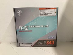 Lot 785  
            Edinburgh SR24 - Delivery Only 

                
MSI B840M GAMING PLUS WIFI6E MOTHERBOARD, MATX - SUPPORTS AMD RYZEN 9000/8000 / 7...