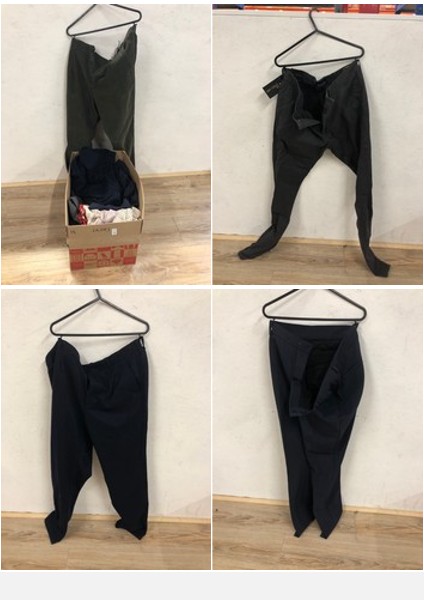 Lot 78  
            Edinburgh SR24 - Delivery Only 

                
1 X BOX OF CLOTHING TO INCLUDE WOLSEY GREEN CORD TROUSERS UK SIZE 34" WAIST : LOC...