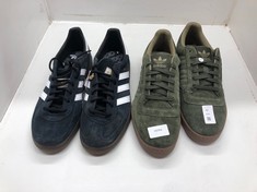 Lot 82  
            Edinburgh SR24 - Delivery Only 

                
ADIDAS SPEZIAL BLACK TRAINERS UK SIZE 9.5 & ADIDAS POWERBASE GREEN TRAINERS UK SI...