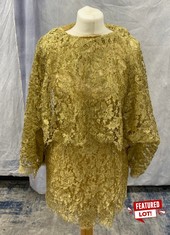 Lot 834  
            Edinburgh SR24 - Delivery Only 

                
DOLCE & GABBANA LACE "CHANTILLY" DRESS IN GOLD NYLON, SIZE INT 44:: LOCATION - CL...