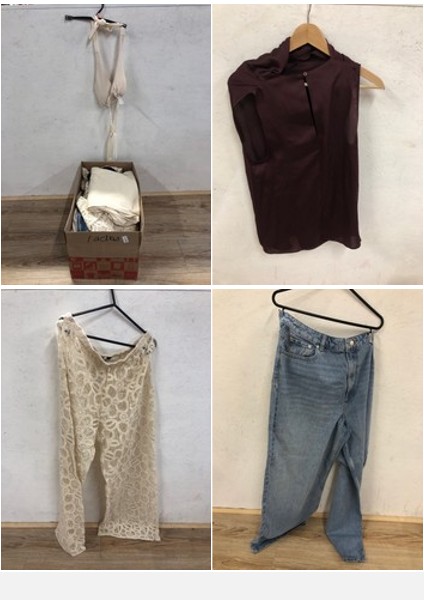Lot 90  
            Edinburgh SR24 - Delivery Only 

                
1 X BOX OF LADIES CLOTHING TO INCLUDE BEIGE FLORAL TROUSERS UK SIZE 22 : LOCATION...
