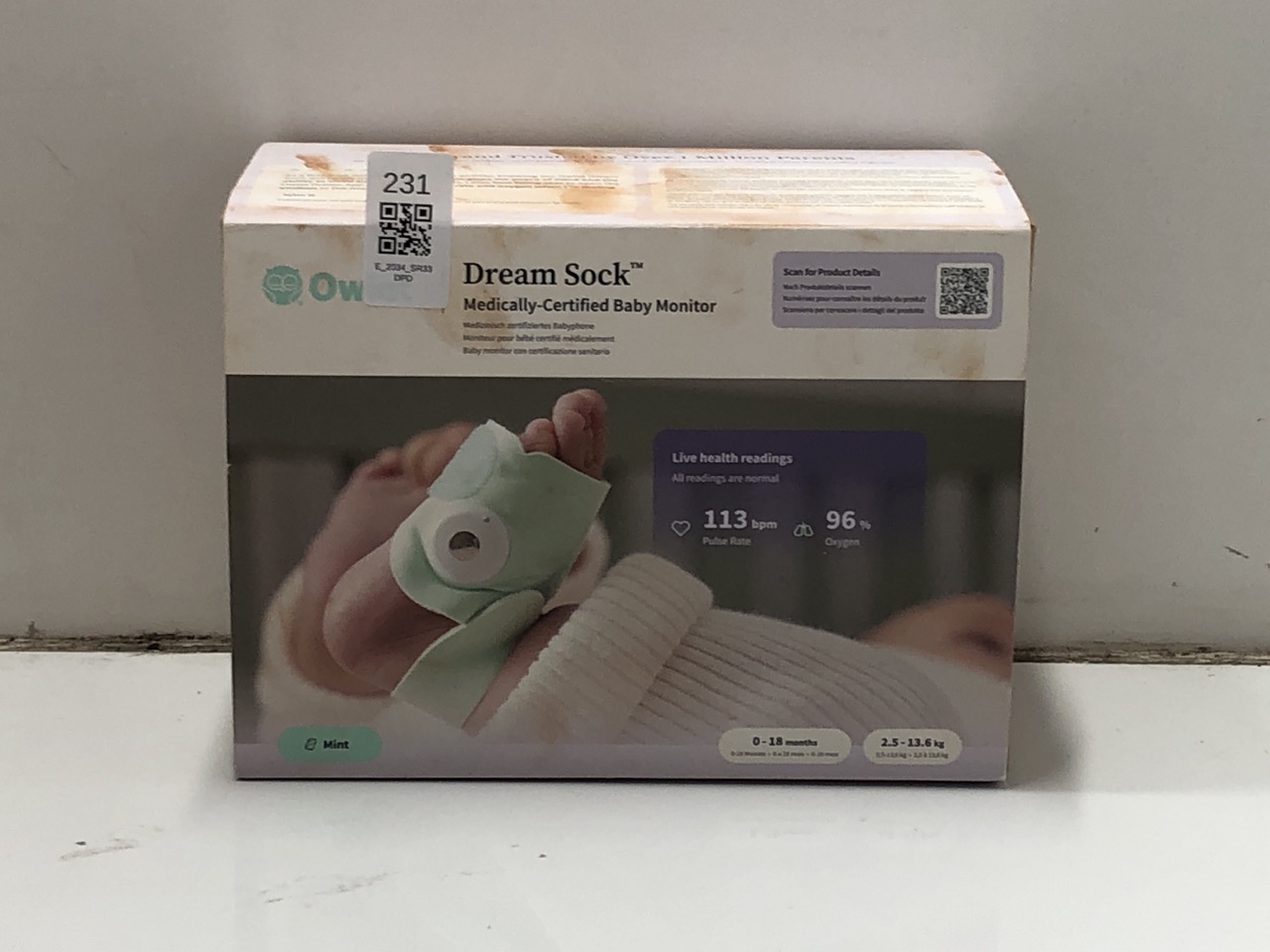 Lot 231  
            Edinburgh SR33 - Delivery Only 

                
OWL DREAM MEDICALLY-CERTIFIED BABY MONITOR : LOCATION - RACK C