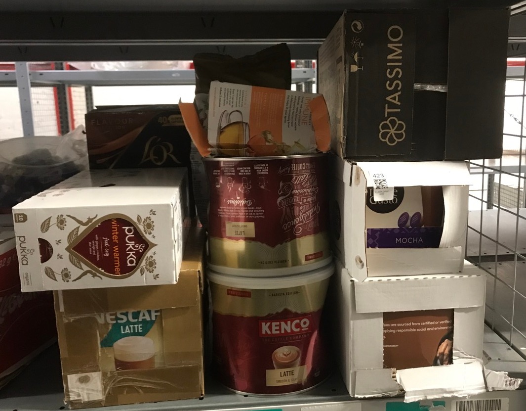 Lot 423  
            Edinburgh SR33 - Delivery Only 

                
QUANTITY OF FOOD & DRINK ITEMS TO INCLUDE KENCO LATTE INSTANT COFFEE TIN 1 KG - I...