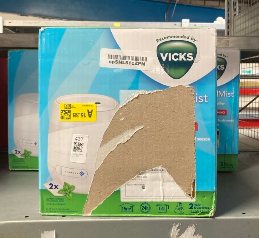 Lot 437  
            Edinburgh SR33 - Delivery Only 

                
3 X VICKS MINI COOL MIST ULTRASONIC HUMIDIFIER (COMPACT, QUIET, FOR BETTER SLEEP,...