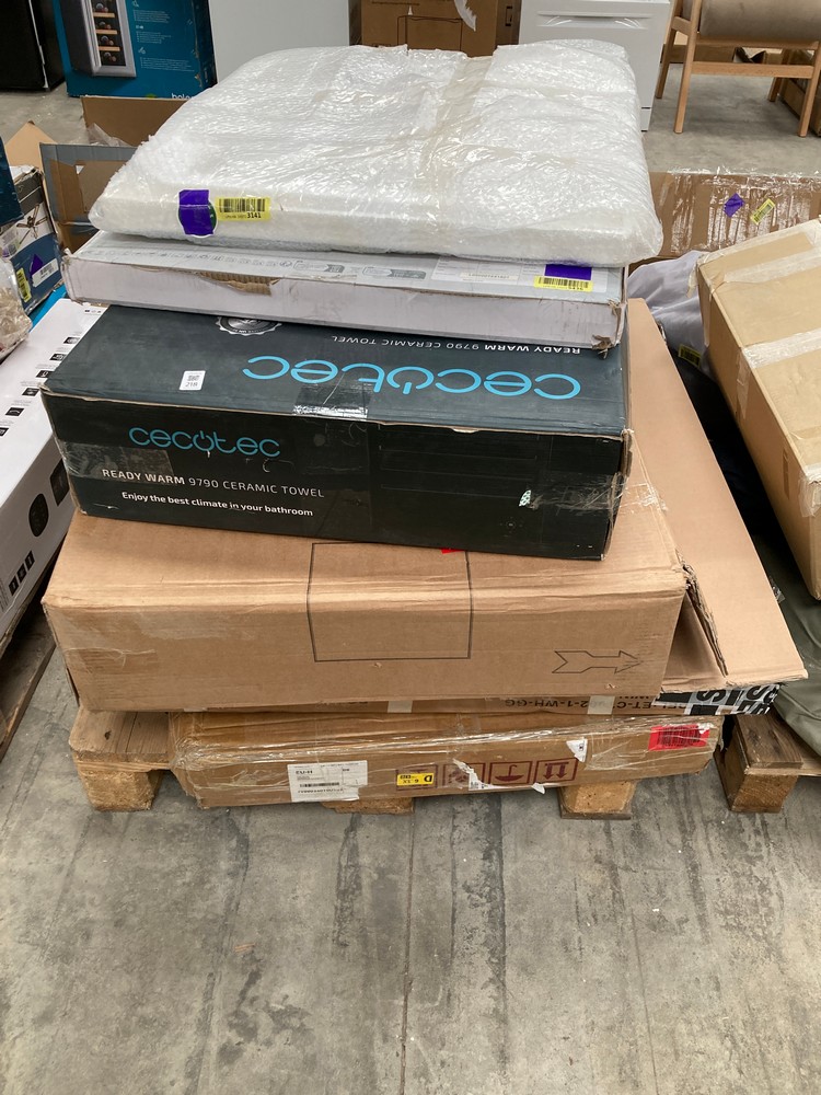 6 X ASSORTMENT OF APPLIANCES INCLUDING CECOTEC ENERGY SAVING ELECTRIC TOWEL RAIL RADIATOR READY WARM 9770 CERAMIC TOWEL BLACK, 2000 W, (MAY BE BROKEN OR INCOMPLETE).