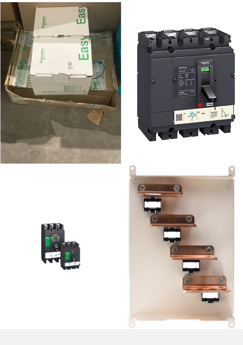 3 X ASSORTMENT OF SCHNEIDER ELECTRIC ITEMS INCLUDING SCHNEIDER ELECTRIC LV510313 EASYPACT CVS, CIRCUIT BREAKER CVS100B TM40D, 4P/3R.