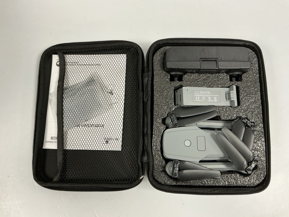 LE-IDEA IDEA 16 DRONE (ORIGINAL RRP - €99,99) IN GREY. (WITH BOX. CONTAINS 2 BATTERIES + SPARE PROPELLERS AND CASE. BRUSHLESS MOTORS + 2K CAMERA) (DOES NOT CONNECT PROPELLERS WITH SCRATCHES MOTOR DOE