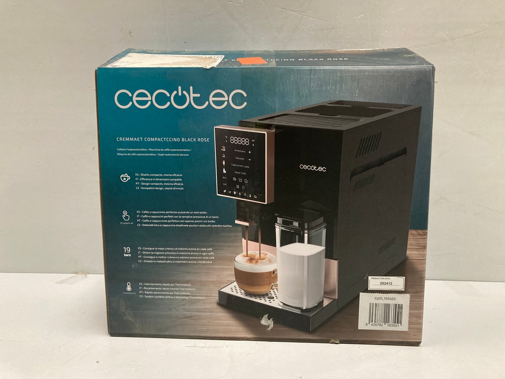 COFFEE MACHINE CECOTEC CREMMAET COMPACTCCINO BLACK ROSE AUTOMATIC (RRP 265€) - LOCATION 9A.