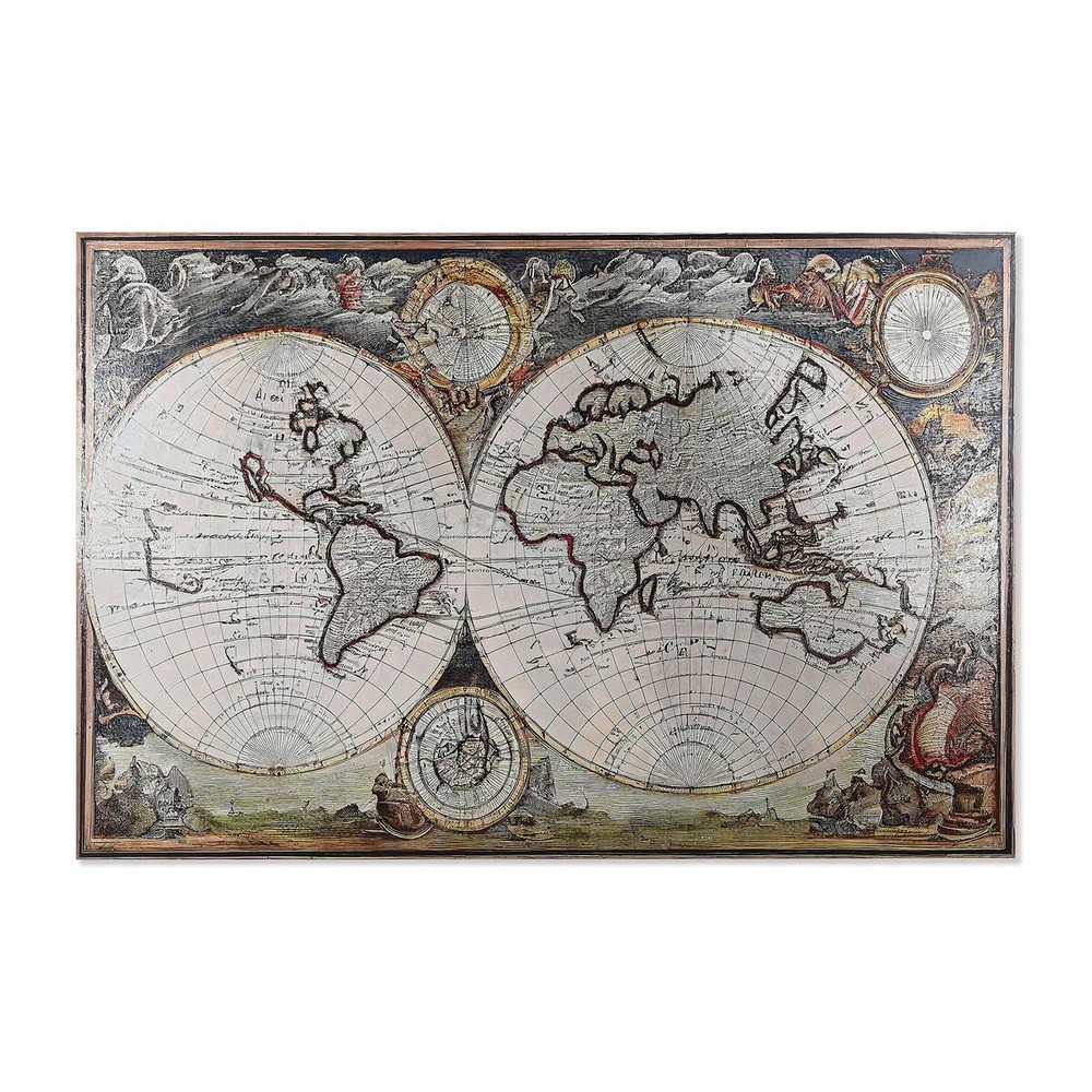 HOME ESPRIT VINTAGE WORLD MAP PAINTING 180 X 0,4 X 120 CM.