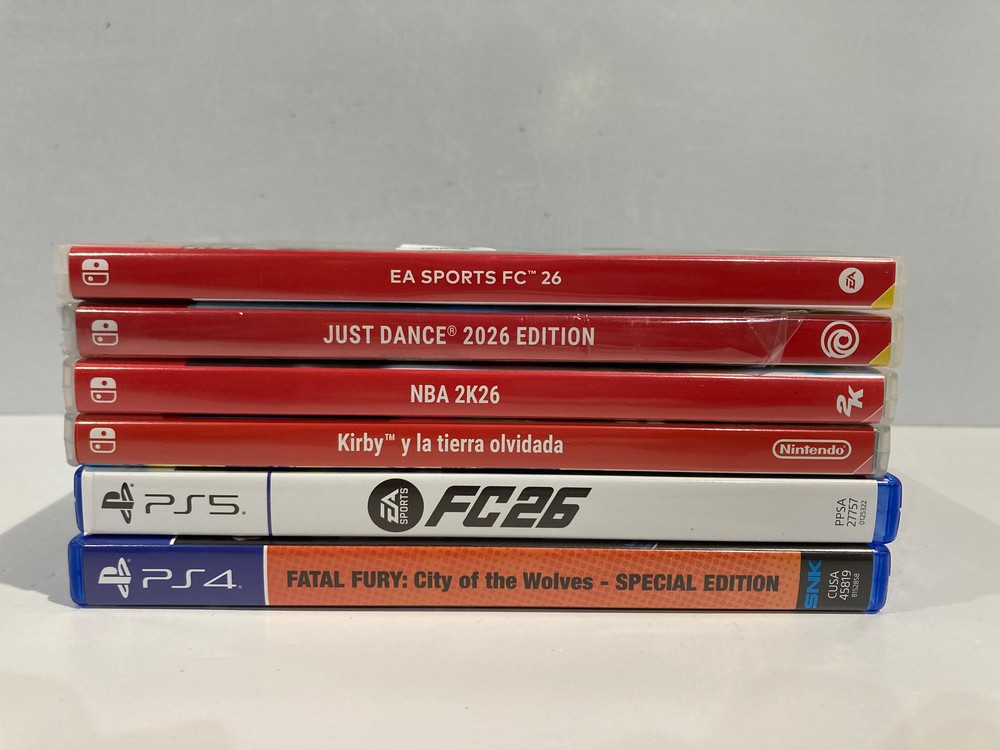 6 X VARIETY OF GAMES INCLUDING FC26 NINTENDO SWITCH -LOCATION 38B. (18+ ID REQUIRED)