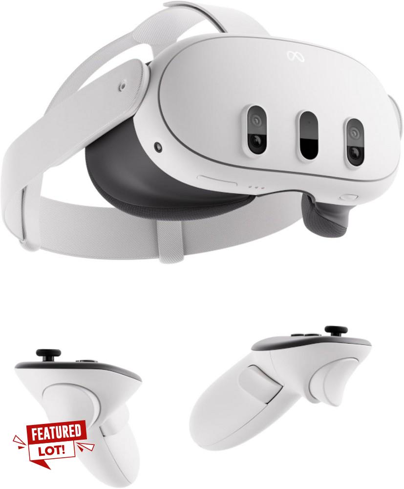 Lot 10  
            Birmingham Premium - Parcel Delivery Only 

                
META QUEST 3 VIRTUAL REALITY HEADSET (ORIGINAL RRP - £468) IN WHITE. (WITH BOX & ...