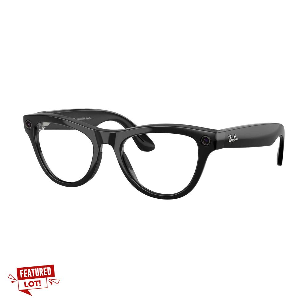 Lot 14  
            Birmingham Premium - Parcel Delivery Only 

                
META RAY-BAN SKYLER GLASSES (ORIGINAL RRP - £379) IN BLACK: MODEL NO RW4010 (BOX)...