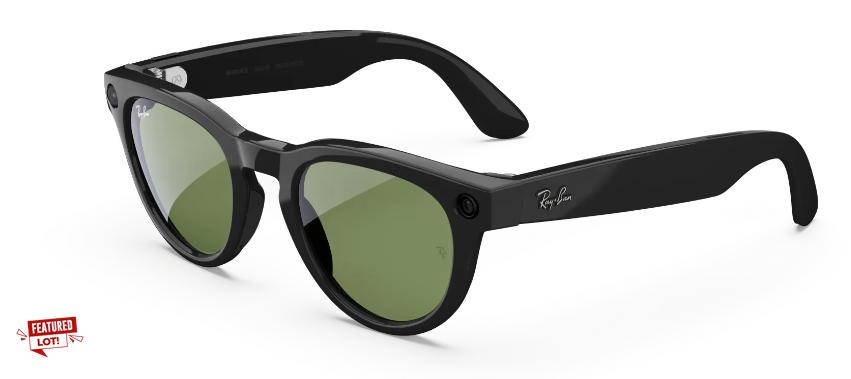 Lot 15  
            Birmingham Premium - Parcel Delivery Only 

                
META RAY-BAN HEADLINER GLASSES (ORIGINAL RRP - £379) IN BLACK: MODEL NO RW4009 (B...