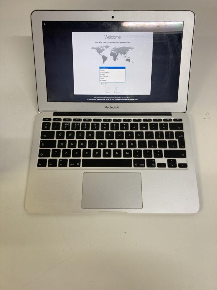 Lot 25  
            Birmingham Premium - Parcel Delivery Only 

                
APPLE MACBOOK AIR 128GB LAPTOP IN SILVER. (UNIT). 1.4 GHZ INTEL CORE I5, 4GB RAM,...