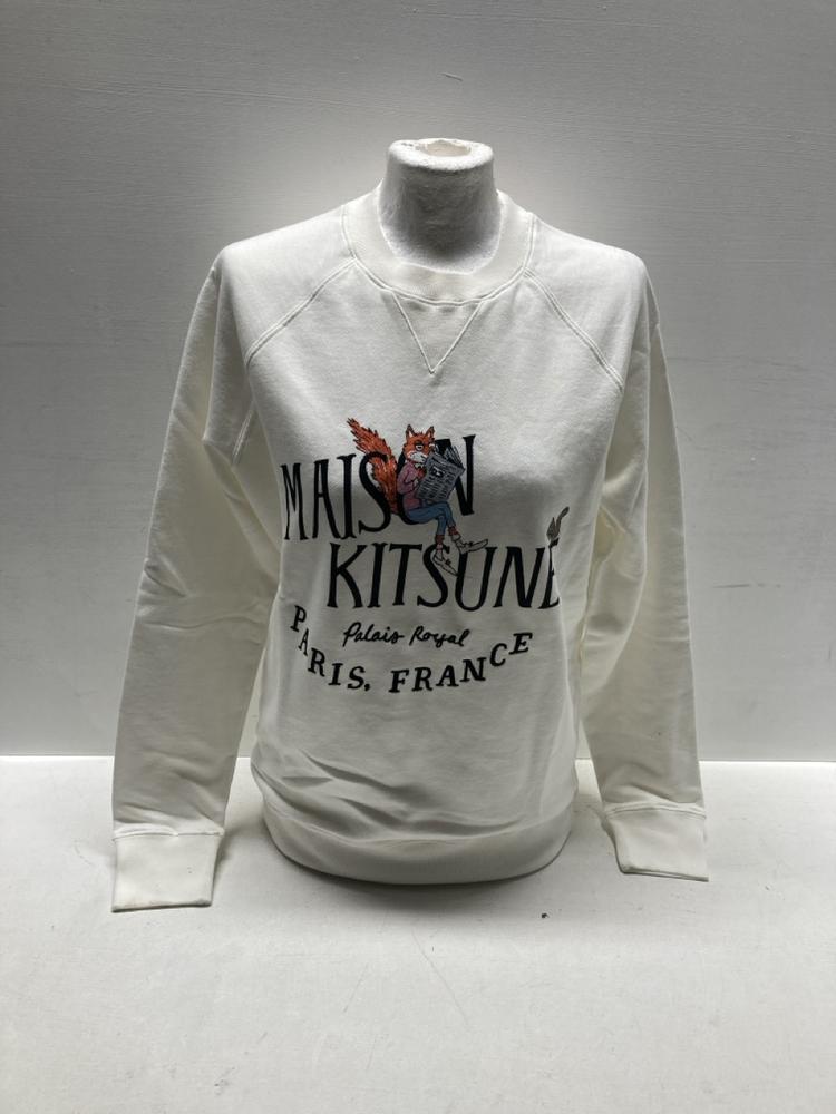 Lot 345  
            Birmingham Premium - Parcel Delivery Only 

                
2X MAISON KITSUNE PARIS WHITE SWEATSHIRT (SIZE S, SEALED UNIT) TOTAL ORIGINAL RRP...