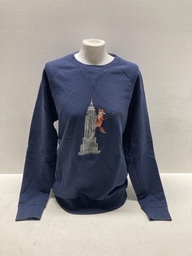 Lot 388  
            Birmingham Premium - Parcel Delivery Only 

                
MAISON KITSUNE EXCLUSIVE BLUE SWEATSHIRT (SIZE XL)