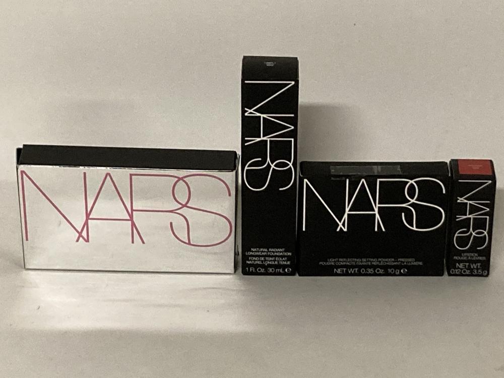 Lot 41  
            Birmingham Premium - Parcel Delivery Only 

                
4 X BEAUTY ITEMS TO INCLUDE NARS NATURAL RADIANT LONGWEAR FOUNDATION TOTAL ORIGIN...
