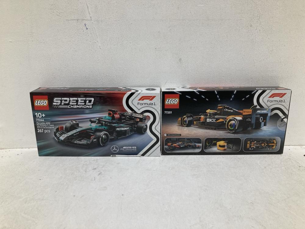 Lot 1052  
            Birmingham SR108 - Parcel Delivery Only 

                
2 X LEGO TO INCLUDE LEGO SPEED CHAMPIONS MERCEDES AMG PETRONAS FORMULA ONE TEAM CAR