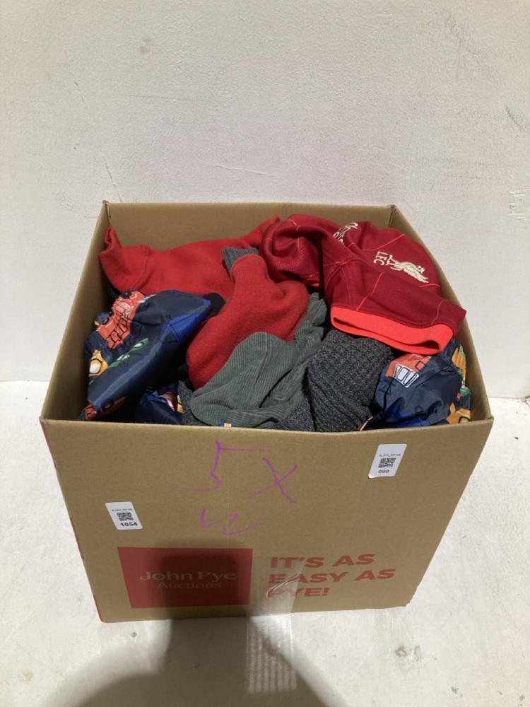 Lot 1054  
            Birmingham SR108 - Parcel Delivery Only 

                
BOX OF CLOTHING TO INCLUDE NIKE JOGGING BOTTOMS IN BLACK SIZE 5-6 YRS