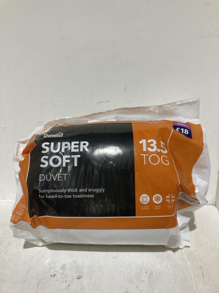 Lot 1079  
            Birmingham SR108 - Parcel Delivery Only 

                
2 X ITEMS TO INCLUDE DUNELM SUPER SOFT DOUBLE DUVET 13.5 TOG