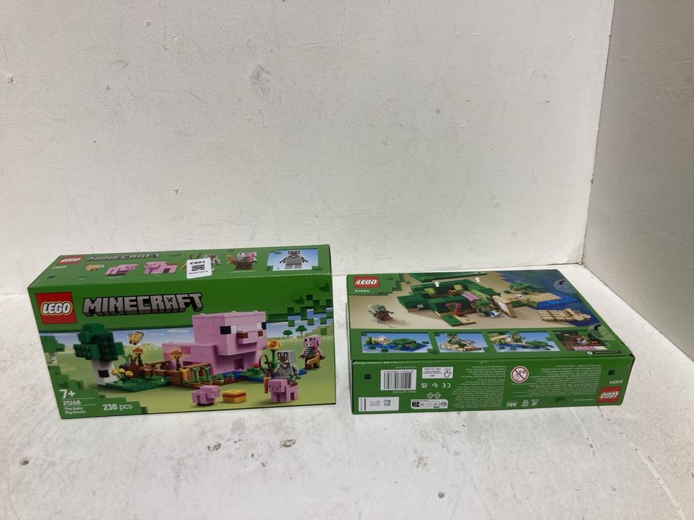 Lot 1083  
            Birmingham SR108 - Parcel Delivery Only 

                
2 X LEGO TO INCLUDE MINECRAFT THE BAY PIG HOUSE