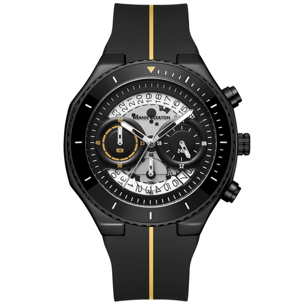 Lot 10  
            Birmingham SR108 - Parcel Delivery Only 

                
MANN EGERTON RAPTOR BLACK WHITE WATCH SKU CODE: ME0132 ORIGINAL RRP £150