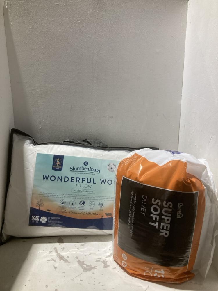 Lot 1102  
            Birmingham SR108 - Parcel Delivery Only 

                
2 X ITEMS TO INCLUDE DUNELM SUPER SOFT DOUBLE DUVET 13.5 TOG