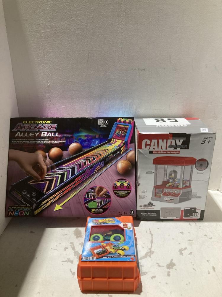 Lot 1112  
            Birmingham SR108 - Parcel Delivery Only 

                
3 X ITEMS TO INCLUDE CANDY GRABBER TOY