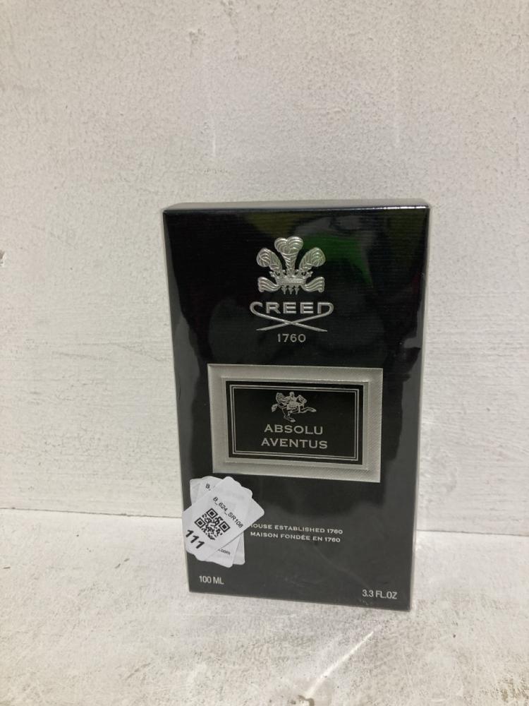 Lot 111  
            Birmingham SR108 - Parcel Delivery Only 

                
CREED 1760 ABSOLU AVENTUS NATURAL SPRAY 100ML ORIGINAL RRP £380