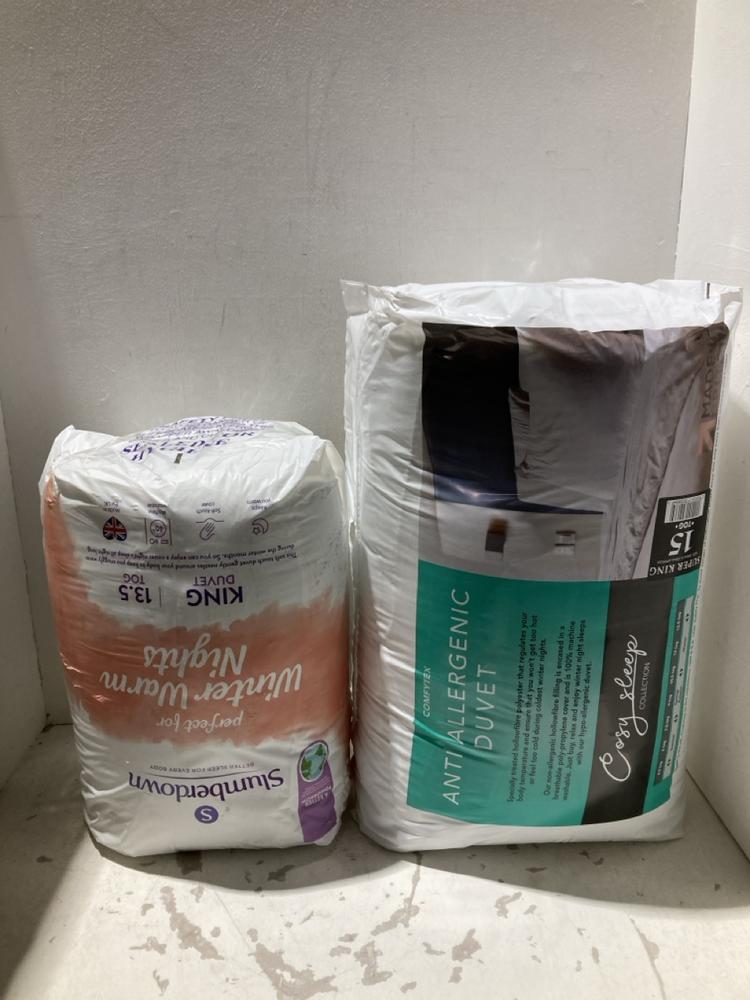 Lot 1126  
            Birmingham SR108 - Parcel Delivery Only 

                
2 X ITEMS TO INCLUDE SLUMBERDOWN WINTER WARM NIGHT'S KING DUVET 13.5 TOG