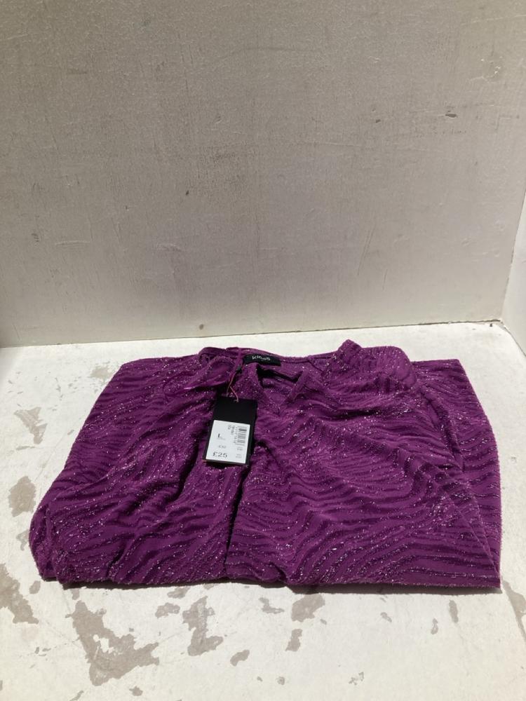 Lot 1129  
            Birmingham SR108 - Parcel Delivery Only 

                
BOX OF CLOTHING TO INCLUDE KLASS PURPLE DRESS SIZE L