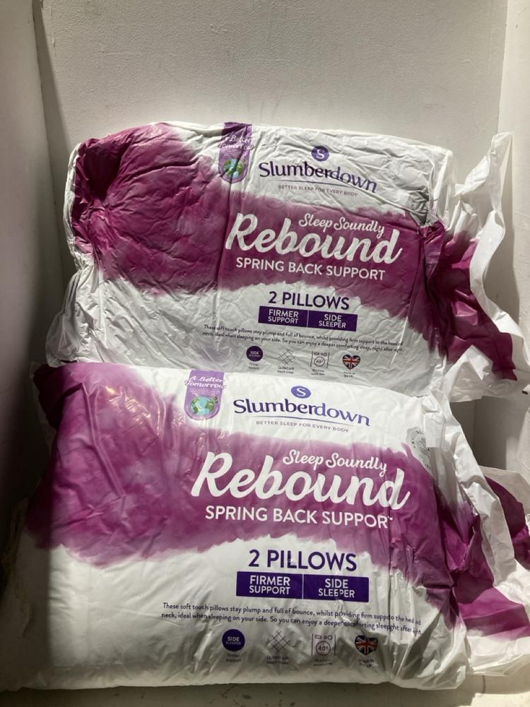 Lot 1138  
            Birmingham SR108 - Parcel Delivery Only 

                
3 X ITEMS TO INCLUDE SLUMBERDOWN SPRING BACK SUPPORT PILLOWS