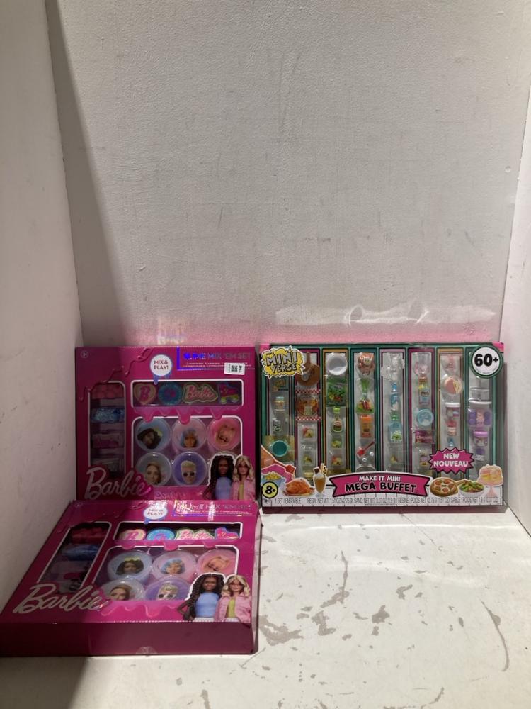 Lot 1141  
            Birmingham SR108 - Parcel Delivery Only 

                
3 X ITEMS TO INCLUDE BARBIE SLIME MIX EM SET