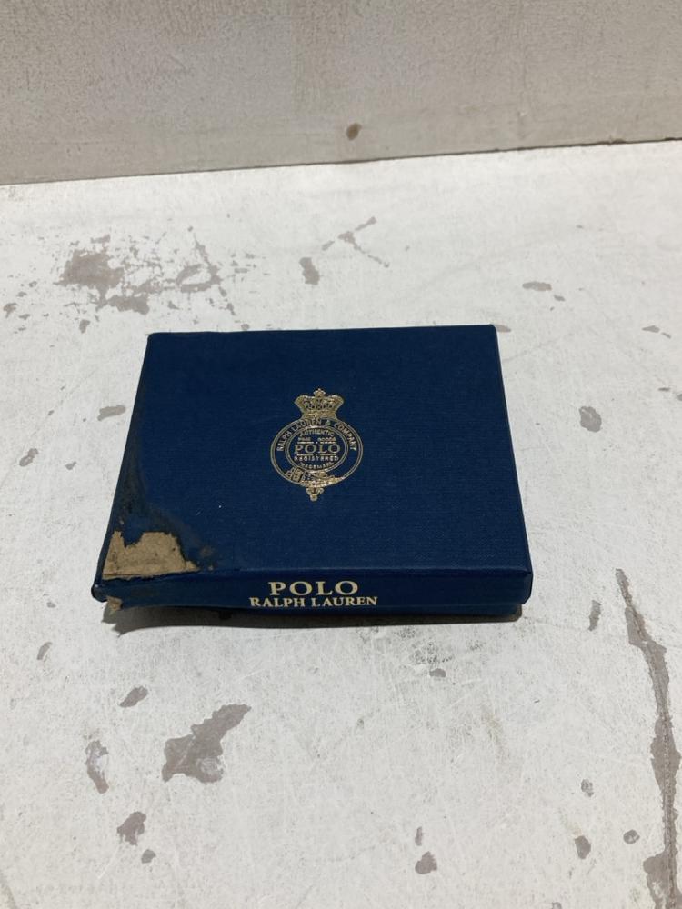 Lot 1147  
            Birmingham SR108 - Parcel Delivery Only 

                
POLO RALPH LAUREN BLACK LEATHER WALLET