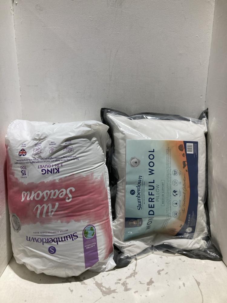 Lot 1155  
            Birmingham SR108 - Parcel Delivery Only 

                
2 X ITEMS TO INCLUDE SLUMBERDOWN ALL SEASONS KING DUVET