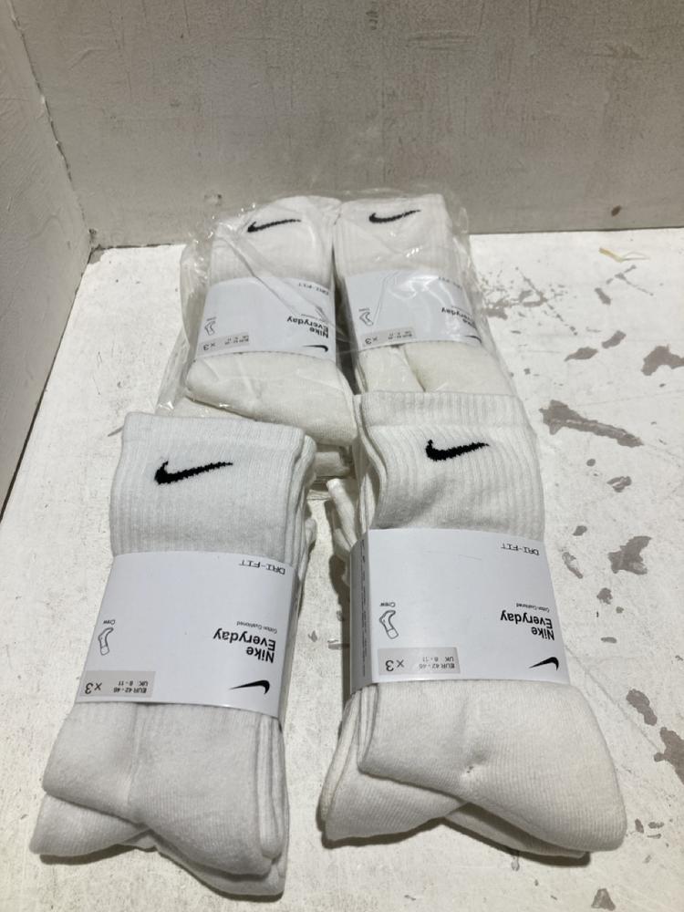 Lot 1158  
            Birmingham SR108 - Parcel Delivery Only 

                
BOX OF NIKE EVERYDAY COTTON CUSHIONED SOCKS SIZE UK 8-11